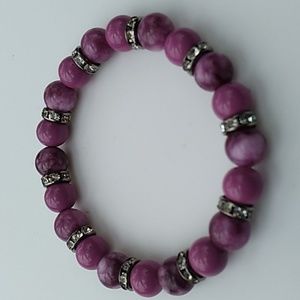 Purple Mica Jade stretch bracelet